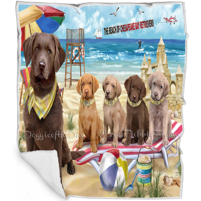 Pet Friendly Beach Chesapeake Bay Retrievers Dog Blanket BLNKT65811