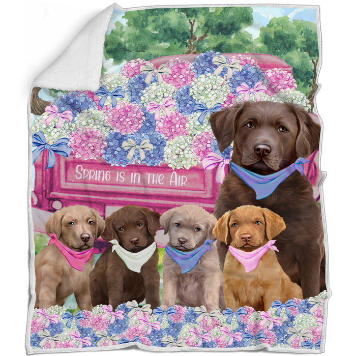 Chesapeake Bay Retriever Blanket: Explore a Variety of Custom Designs, Bed Cozy Woven, Fleece and Sherpa, Personalized Dog Gift for Pet Lovers