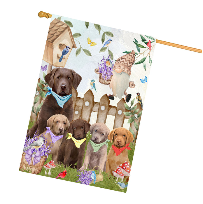 Chesapeake Bay Retriever Dogs House Flag: Explore a Variety of Designs, Custom, Personalized, Weather Resistant, Double-Sided, Home Outside Yard Decor for Dog and Pet Lovers