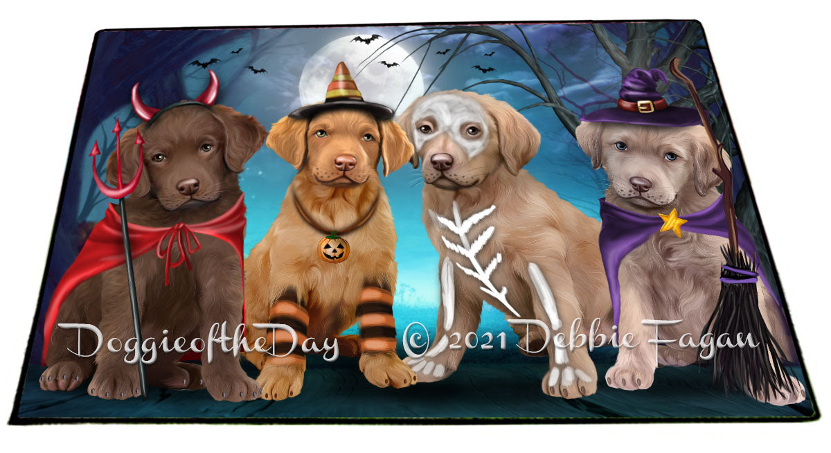 Happy Halloween Trick or Treat Chesapeake Bay Retriever Dogs Indoor/Outdoor Welcome Floormat - Premium Quality Washable Anti-Slip Doormat Rug FLMS58366