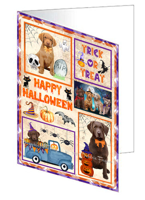 Happy Halloween Trick or Treat Chihuahua Dogs Handmade Artwork Assorted Pets Greeting Cards and Note Cards with Envelopes for All Occasions and Holiday Seasons GCD76463