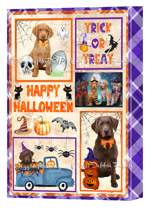 Happy Halloween Trick or Treat Chesapeake Bay Retriever Dogs Canvas Wall Art Decor - Premium Quality Canvas Wall Art for Living Room Bedroom Home Office Decor Ready to Hang CVS150398