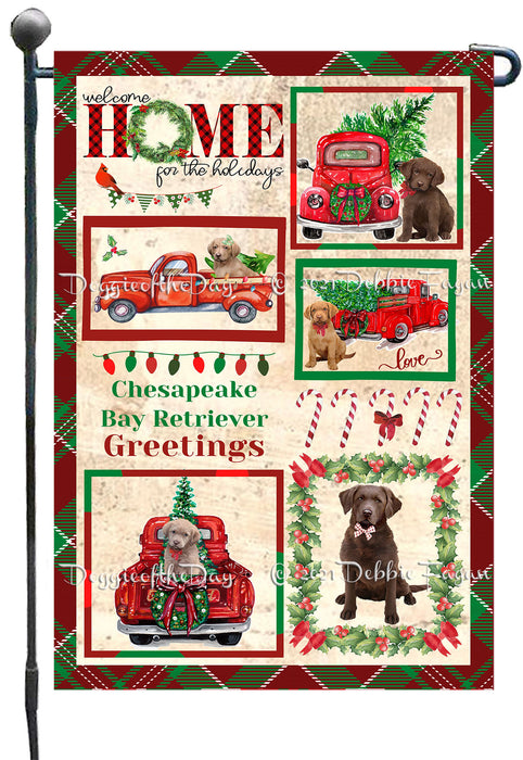 Welcome Home for Christmas Holidays Chesapeake Bay Retriever Dogs Garden Flag GFLG66996