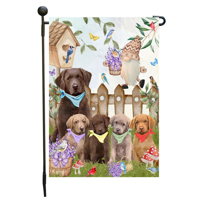 Chesapeake Bay Retriever Dogs Garden Flag: Explore a Variety of Designs, Custom, Personalized, Weather Resistant, Double-Sided, Outdoor Garden Yard Decor for Dog and Pet Lovers