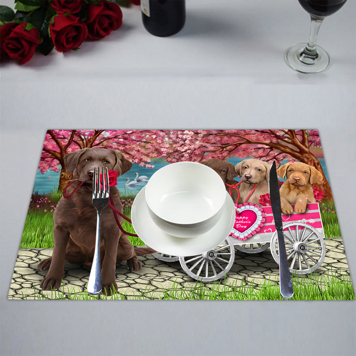 I Love Chesapeake Bay Retriever Dogs in a Cart Placemat