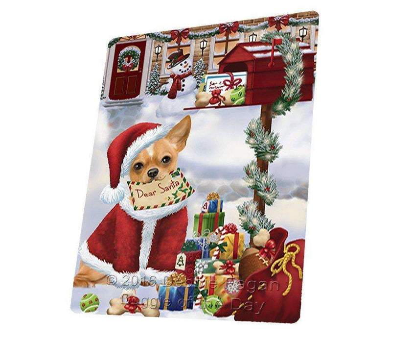 Chihuahua Dear Santa Letter Christmas Holiday Mailbox Dog Art Portrait Print Woven Throw Sherpa Plush Fleece Blanket