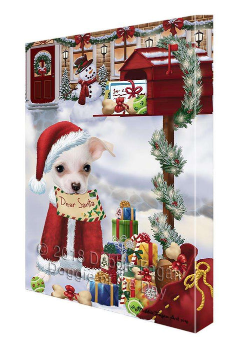 Chihuahua Dog Dear Santa Letter Christmas Holiday Mailbox Canvas Print Wall Art Décor CVS102842