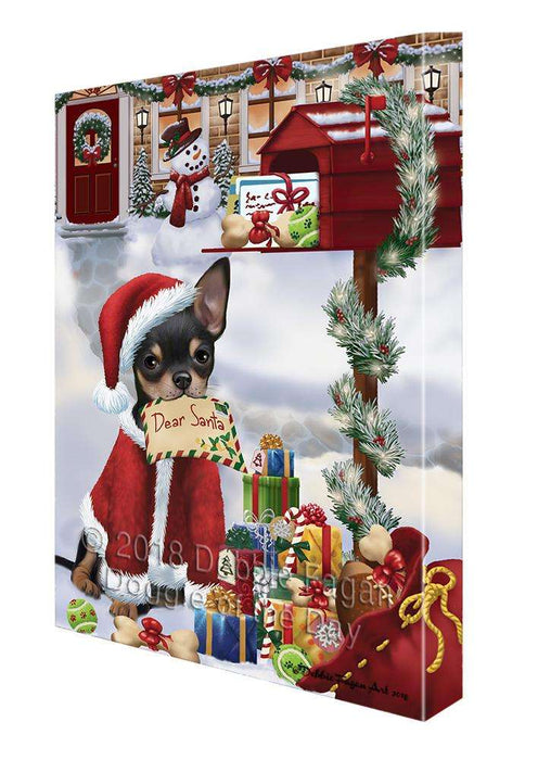 Chihuahua Dog Dear Santa Letter Christmas Holiday Mailbox Canvas Print Wall Art Décor CVS102851