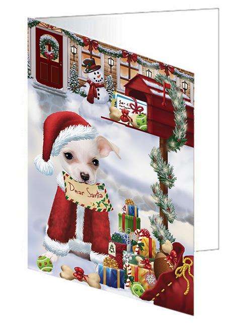 Chihuahua Dog Dear Santa Letter Christmas Holiday Mailbox Handmade Artwork Assorted Pets Greeting Cards and Note Cards with Envelopes for All Occasions and Holiday Seasons GCD65693