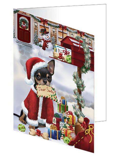 Chihuahua Dog Dear Santa Letter Christmas Holiday Mailbox Handmade Artwork Assorted Pets Greeting Cards and Note Cards with Envelopes for All Occasions and Holiday Seasons GCD65696