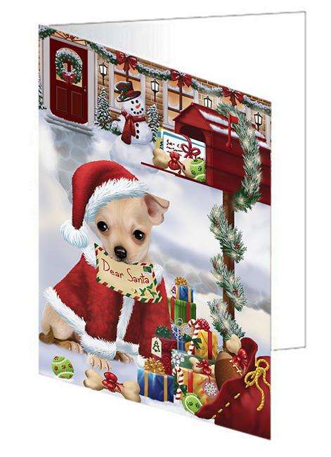 Chihuahua Dog Dear Santa Letter Christmas Holiday Mailbox Handmade Artwork Assorted Pets Greeting Cards and Note Cards with Envelopes for All Occasions and Holiday Seasons GCD65699