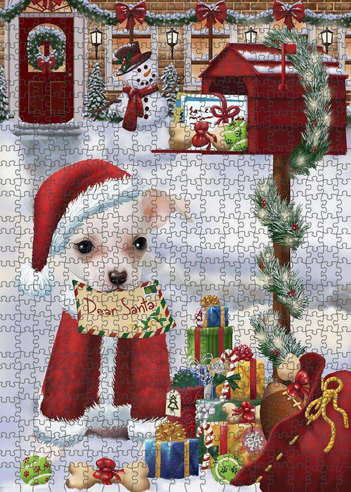 Chihuahua Dog Dear Santa Letter Christmas Holiday Mailbox Puzzle with Photo Tin PUZL82708