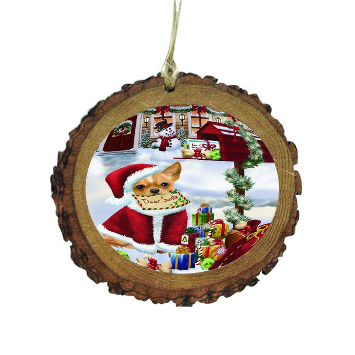 Chihuahua Dog Dear Santa Letter Christmas Holiday Mailbox Wooden Christmas Ornament WOR49030