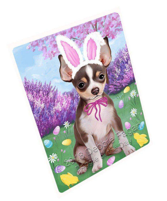 Chihuahua Dog Easter Holiday Tempered Cutting Board C51171