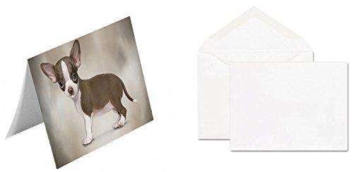 Chihuahua Dog Handmade Artwork Assorted Pets Greeting Cards and Note Cards with Envelopes for All Occasions and Holiday Seasons D002