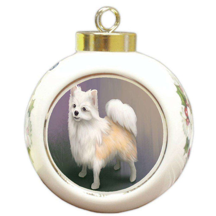 Chihuahua Dog Round Ceramic Ball Christmas Ornament