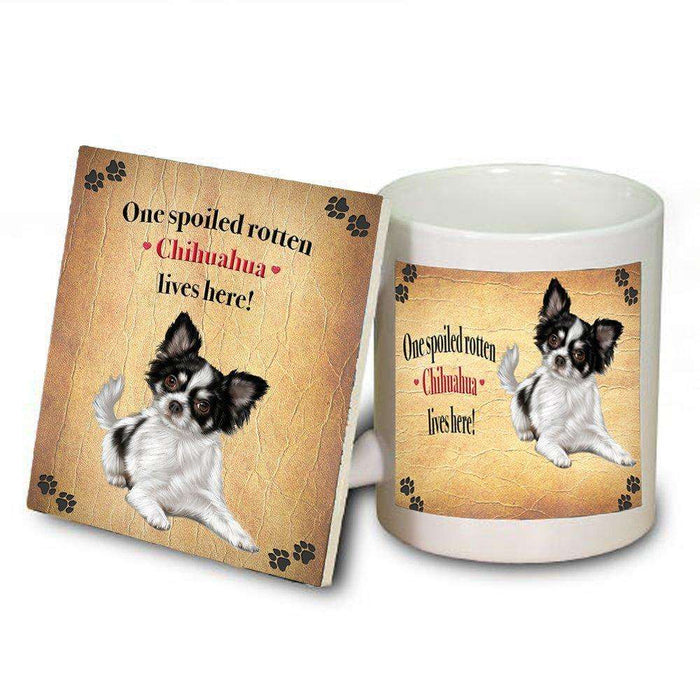 Chihuahua Portrait Spoiled Rotten Dog Coaster and Mug Combo Gift Set