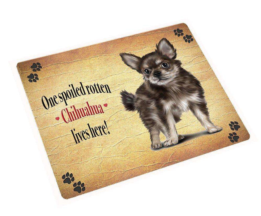 Chihuahua Puppy Spoiled Rotten Dog Art Portrait Print Woven Throw Sherpa Plush Fleece Blanket