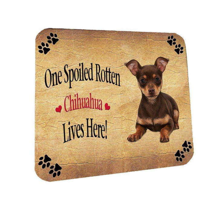Chihuahua Puppy Spoiled Rotten Dog Coasters Set of 4