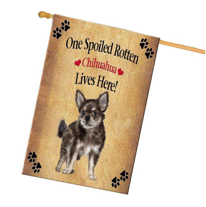 Chihuahua Puppy Spoiled Rotten Dog House Flag