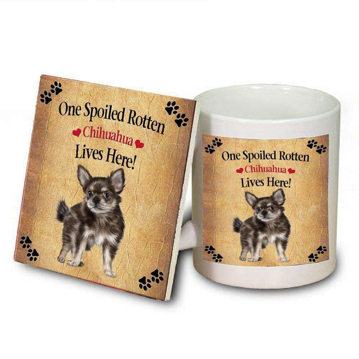Chihuahua Puppy Spoiled Rotten Dog Mug and Coaster Set