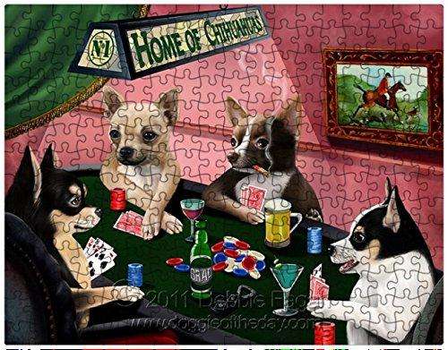 Chihuahua Puzzle 300 Pc. with Photo Tin Four Dogs Playing Poker