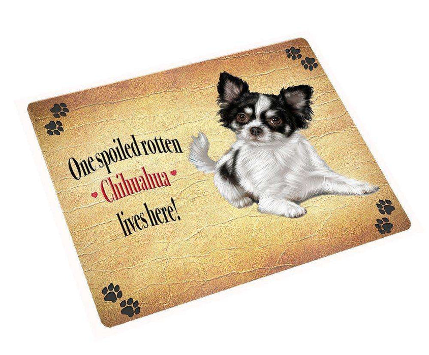 Chihuahua Spoiled Rotten Dog Art Portrait Print Woven Throw Sherpa Plush Fleece Blanket