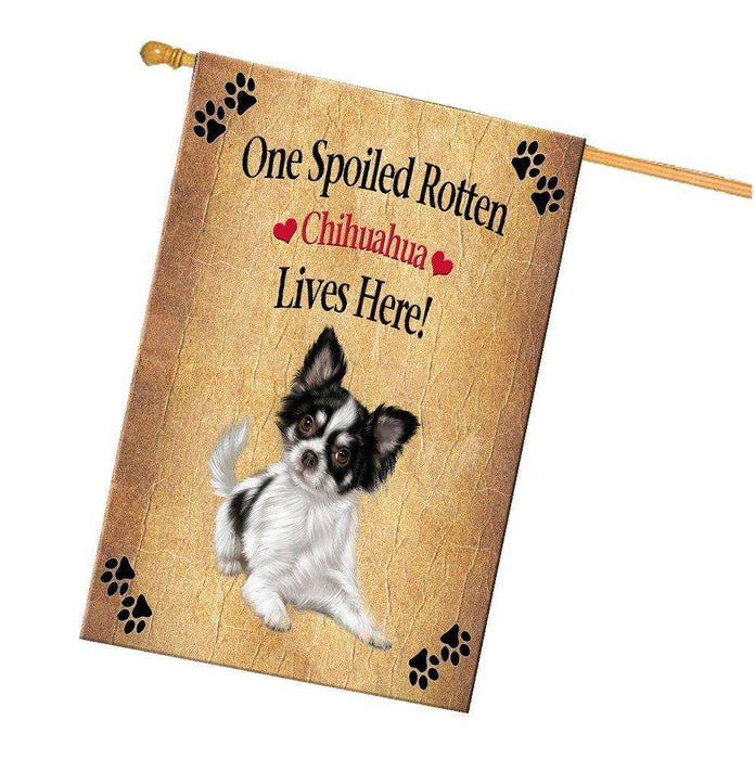 Chihuahua Spoiled Rotten Dog House Flag