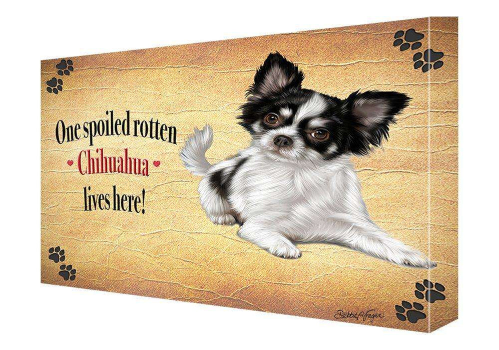 Chihuahua Spoiled Rotten Dog Painting Printed on Canvas Wall Art Signed