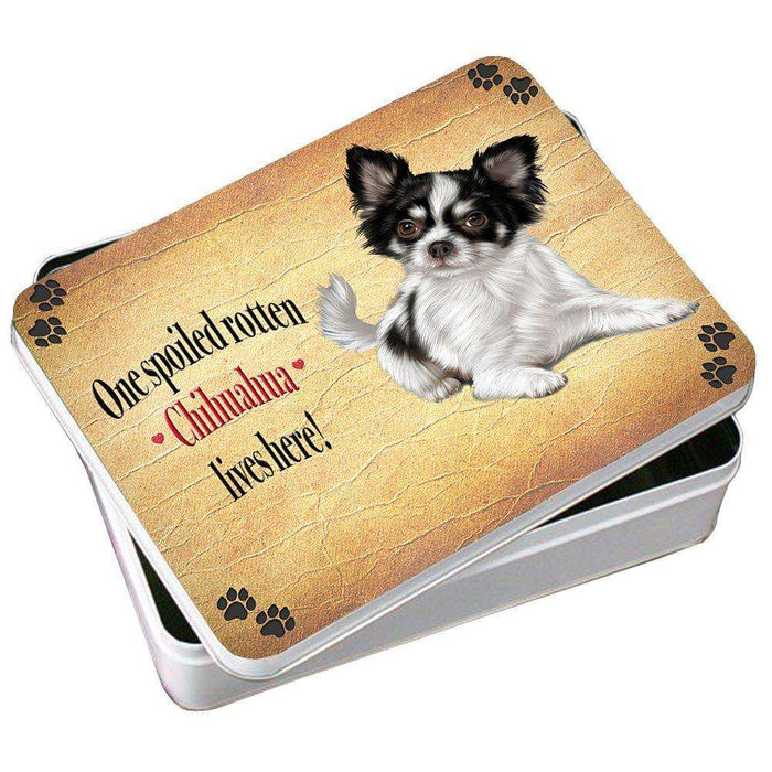 Chihuahua Spoiled Rotten Dog Photo Storage Tin