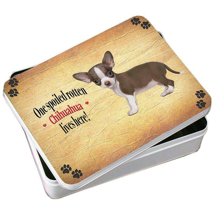 Chihuahua Spoiled Rotten Dog Photo Storage Tin