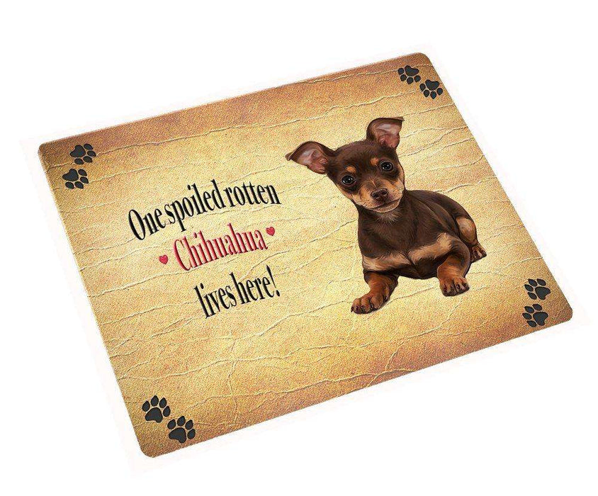 Chihuahua Spoiled Rotten Dog Tempered Cutting Board