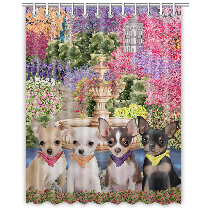 Chihuahua Shower Curtain: Explore a Variety of Designs, Halloween Bathtub Curtains for Bathroom with Hooks, Personalized, Custom, Gift for Pet and Dog Lovers