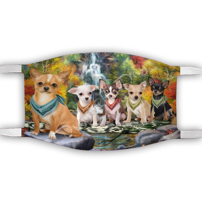 Scenic Waterfall Chihuahua Dogs Face Mask FM49290