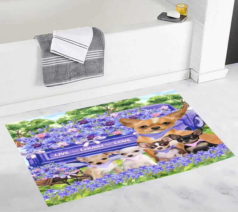 Chihuahua Bath Mat: Explore a Variety of Designs, Personalized, Anti-Slip Bathroom Halloween Rug Mats, Custom, Pet Gift for Dog Lovers