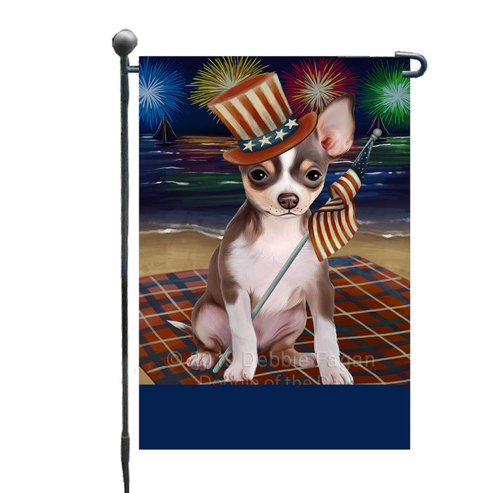 Personalized 4th of July Firework Chihuahua Dog Custom Garden Flags GFLG-DOTD-A57862