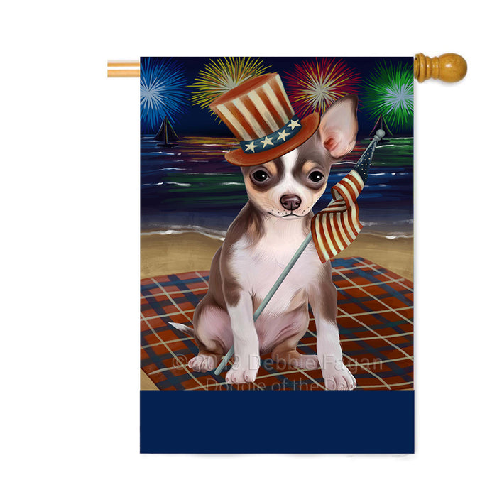 Personalized 4th of July Firework Chihuahua Dog Custom House Flag FLG-DOTD-A57918