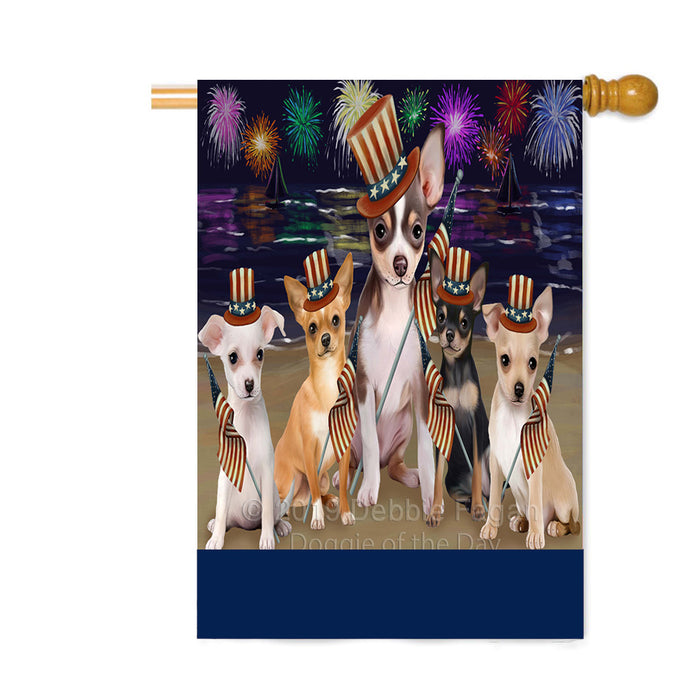 Personalized 4th of July Firework Chihuahua Dogs Custom House Flag FLG-DOTD-A57919