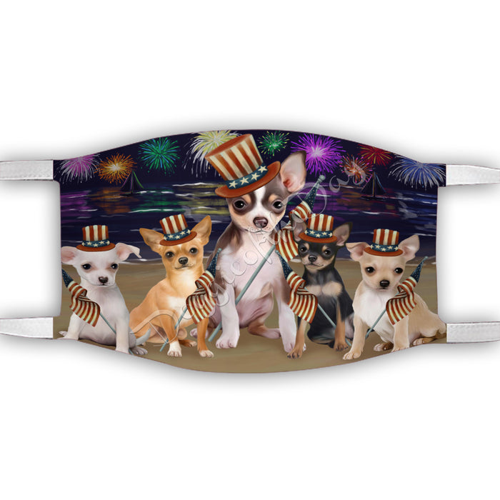 4th of July Independence Day Chihuahua Dogs Face Mask FM49394