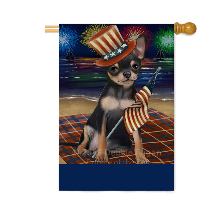 Personalized 4th of July Firework Chihuahua Dog Custom House Flag FLG-DOTD-A57920