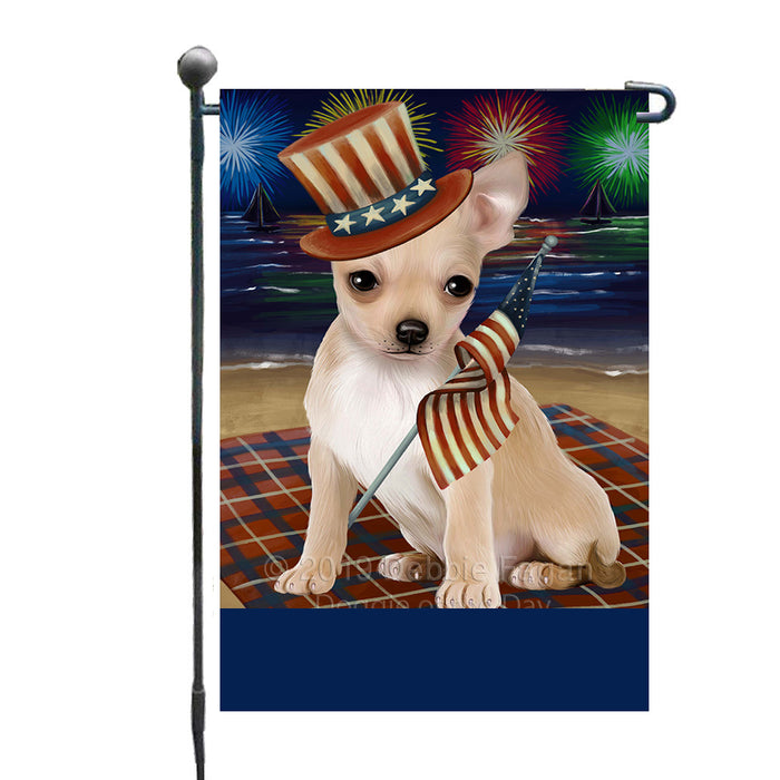 Personalized 4th of July Firework Chihuahua Dog Custom Garden Flags GFLG-DOTD-A57865