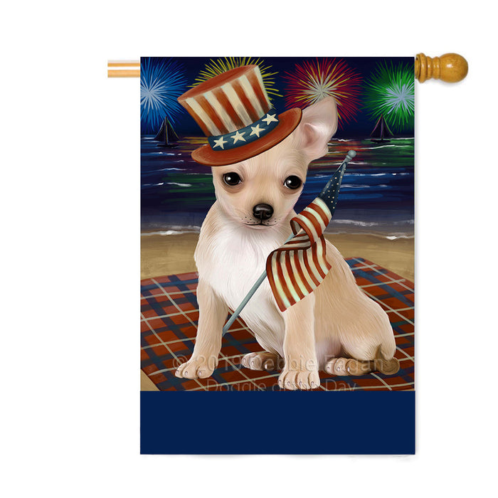 Personalized 4th of July Firework Chihuahua Dog Custom House Flag FLG-DOTD-A57921