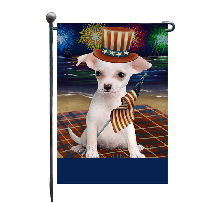 Personalized 4th of July Firework Chihuahua Dog Custom Garden Flags GFLG-DOTD-A57866