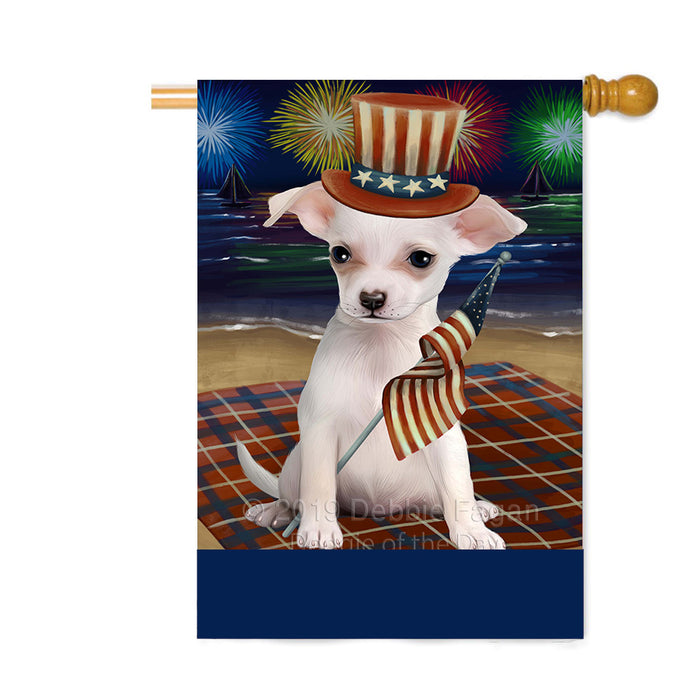 Personalized 4th of July Firework Chihuahua Dog Custom House Flag FLG-DOTD-A57922