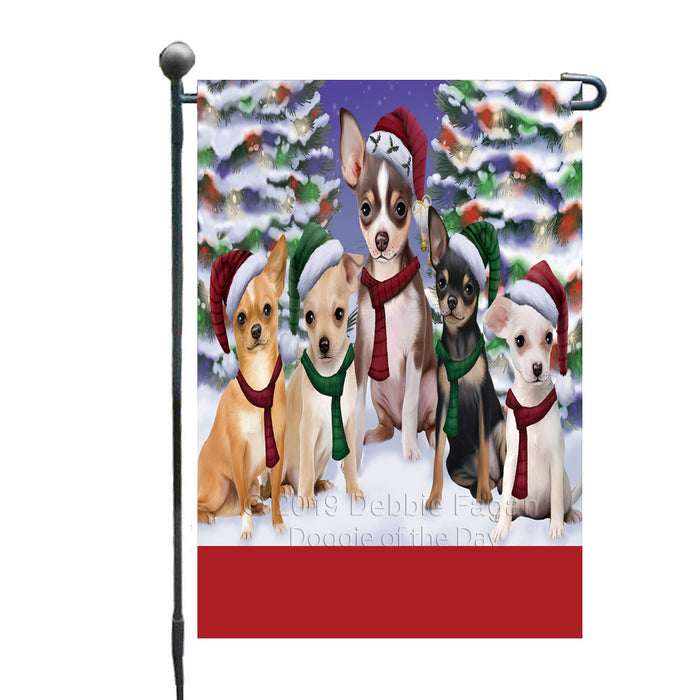 Personalized Christmas Happy Holidays Chihuahua Dogs Family Portraits Custom Garden Flags GFLG-DOTD-A59109