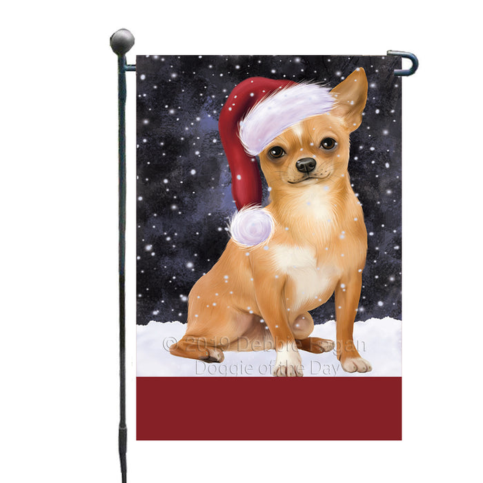 Personalized Let It Snow Happy Holidays Chihuahua Dog Custom Garden Flags GFLG-DOTD-A62314