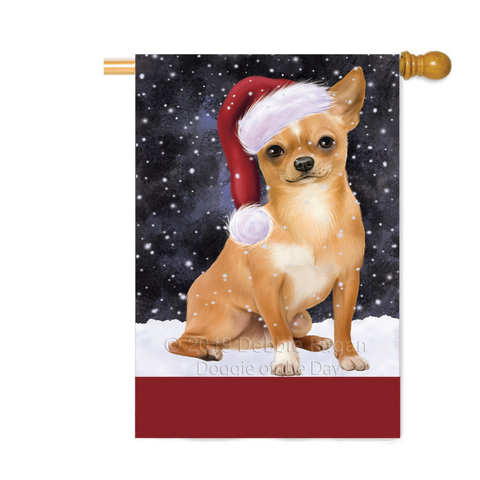 Personalized Let It Snow Happy Holidays Chihuahua Dog Custom House Flag FLG-DOTD-A62370