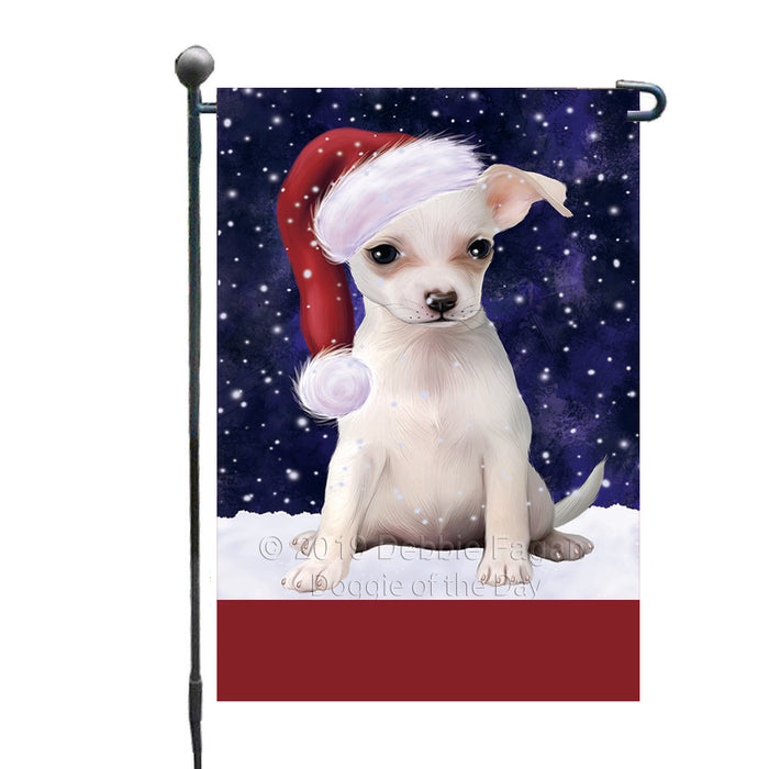 Personalized Let It Snow Happy Holidays Chihuahua Dog Custom Garden Flags GFLG-DOTD-A62315