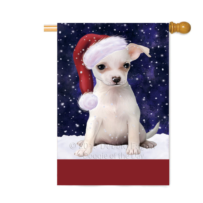 Personalized Let It Snow Happy Holidays Chihuahua Dog Custom House Flag FLG-DOTD-A62371