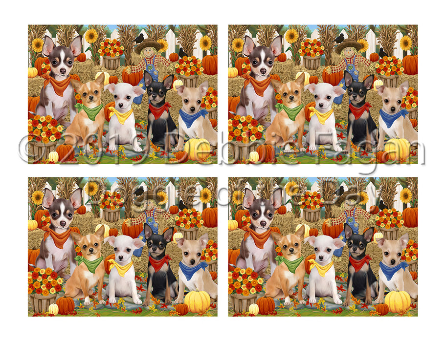 Fall Festive Harvest Time Gathering Chihuahua Dogs Placemat